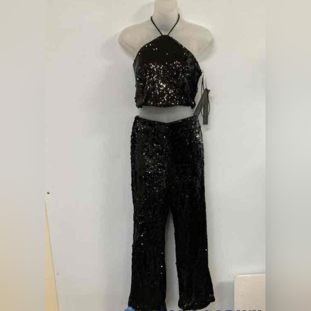 House of Harlow 1960 2 Piece Holiday Sequin Pants Suit NWT